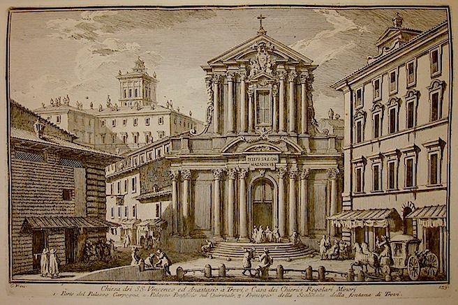 Vasi Giuseppe (1710-1782) Chiesa dei santi Vincenzo ed Anastasio a Trevi e Casa dei Chierici Regolari Minori 1786 Roma 